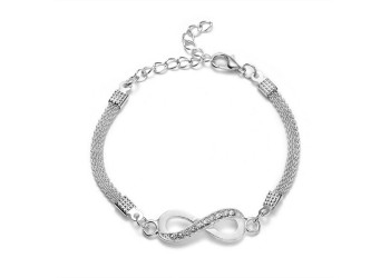 Verzilverde armband creatief diamant eenvoudige armband nummer acht