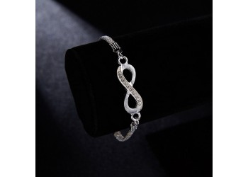 Verzilverde armband creatief diamant eenvoudige armband nummer acht