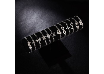 Verzilverde armband creatief diamant eenvoudige armband hart