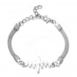 Verzilverde armband creatief diamant eenvoudige armband hartslag