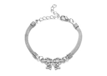 Verzilverde armband creatief diamant eenvoudige armband strik