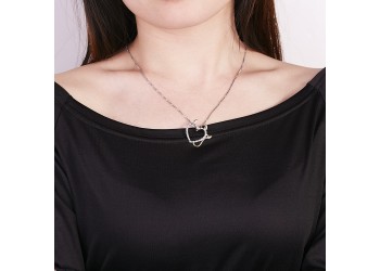 Creatieve hart ketting demon afbeelding legering diamanten ketting sleutelbeen