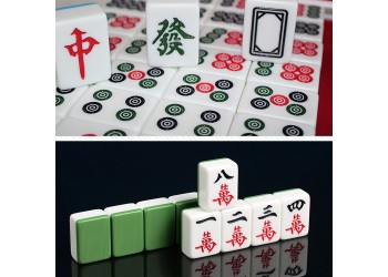Professioneel 44mm XXXL competitie kwaliteit Mahjong Acryl Majiang met stoffen doos