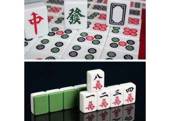 Professioneel 40mm XL Competition kwaliteit Mahjong Acryl Majiang met stoffen doos