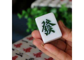 Professioneel 44mm XXXL competitie kwaliteit Mahjong Acryl Majiang met stoffen doos