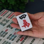 Professioneel 40mm XL Competition kwaliteit Mahjong Acryl Majiang met stoffen doos