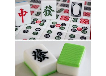 Professioneel 44mm XXXL competitie kwaliteit Mahjong Acryl Majiang met stoffen doos