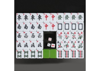 30mm Top-kwaliteit Mahjong Acryl Majiang Set Tafel Spel Met Arabische cijfers en Engelse letters