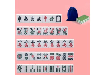 22mm Top-kwaliteit Mini Travelling Mahjong Draagbare Acryl Majiang Set 