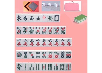 4 in 1 20mm Top-kwaliteit Mini Travelling Mahjong Draagbare Acryl Majiang Set 