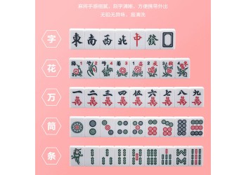 4 in 1 20mm Top-kwaliteit Mini Travelling Mahjong Draagbare Acryl Majiang Set 