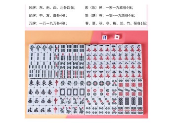 22mm Top-kwaliteit Mini Travelling Mahjong Draagbare Acryl Majiang Set 