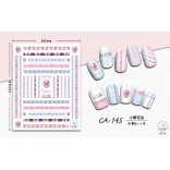 3D Nagel Sticker Coole stickers voor nagel folie Fashion Manicure Stickers Nagels CA-145 beertje bloemenrand