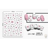 3D Nagel Sticker Coole stickers voor nagel folie Fashion Manicure Stickers Nagels CA-146 Kersebloesem Zwart