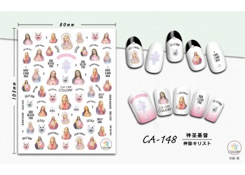 3D Nagel Sticker Coole stickers voor nagel folie Fashion Manicure Stickers Nagels CA-148 Heilige Jezus