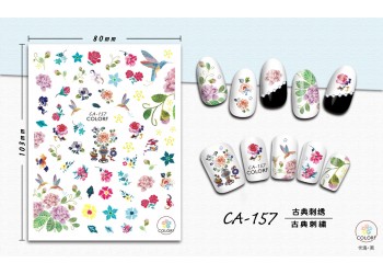 3D Nagel Sticker Coole stickers voor nagel folie Fashion Manicure Stickers Nagels CA-157 Borduurwerk klassiek