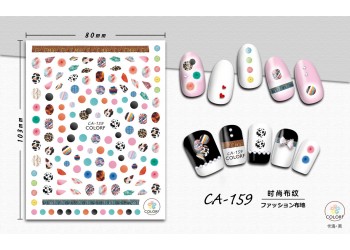 3D Nagel Sticker Coole stickers voor nagel folie Fashion Manicure Stickers Nagels CA-159 Doek patroon