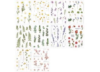 10 stuk Natuurlijke Daisy Clover Woorden Stickers Transparante Bloemen Bladeren Planten Deco