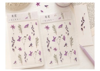 10 stuk Natuurlijke Daisy Clover Woorden Stickers Transparante Bloemen Bladeren Planten Deco