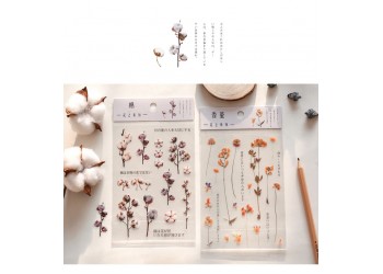 10 stuk Natuurlijke Daisy Clover Woorden Stickers Transparante Bloemen Bladeren Planten Deco