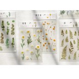 10 stuk Natuurlijke Daisy Clover Woorden Stickers Transparante Bloemen Bladeren Planten Deco