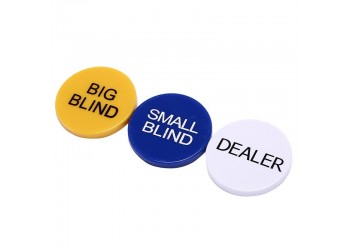 3 stks 5cm Kleine Big Blind Dealer Set voor Party Casino Poker