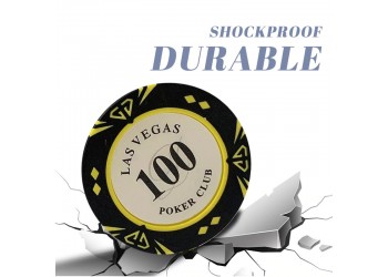 100 stuk Professionele Upscale Klei Casino Texas Poker Chips 14G waarde 1 tot 500 met Chipstandaard en Dobbelstenen