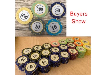 100 stuk Professionele Upscale Klei Casino Texas Poker Chips 14G waarde 1 tot 500 met Chipstandaard en Dobbelstenen
