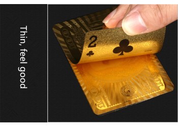 Game Dek Goudfolie Poker Set Plastic Magic Card Waterdicht Kaarten Magic 24K Gold Speelkaarten Poker