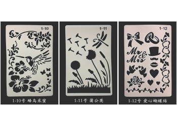12 in 1 Kaart DIY Album Masking Spray Geschilderd Template Tekening Stencils Schilderen Scrapbooking Card 