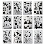 12 in 1 Kerst serie Kaart DIY Album Masking Spray Geschilderd Template Tekening Stencils Schilderen Scrapbooking Card 