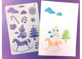 12 in 1 Kerst serie Kaart DIY Album Masking Spray Geschilderd Template Tekening Stencils Schilderen Scrapbooking Card 