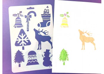 12 in 1 Kerst serie Kaart DIY Album Masking Spray Geschilderd Template Tekening Stencils Schilderen Scrapbooking Card 