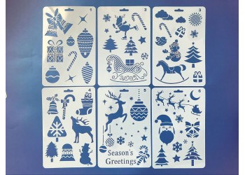 12 in 1 Kerst serie Kaart DIY Album Masking Spray Geschilderd Template Tekening Stencils Schilderen Scrapbooking Card 