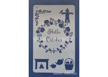 13 in 1 Kaart DIY Album Masking Spray Geschilderd Template Tekening Stencils Schilderen Scrapbooking Card Maand