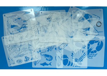 16 in 1 Kaart DIY Album Masking Spray Geschilderd Template Tekening Stencils Schilderen Scrapbooking Card Oceaan