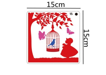 16 in 1 Kaart DIY Album Masking Spray Geschilderd Template Tekening Stencils Schilderen Scrapbooking Card Vogel