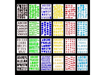24 in 1 Kaart DIY Album Masking Spray Geschilderd Template Tekening Stencils Schilderen Scrapbooking Card Alfabet
