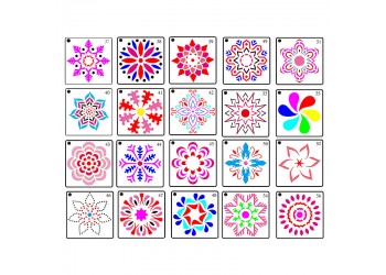 56 in 1 Kaart DIY Album Masking Spray Geschilderd Template Tekening Stencils Schilderen Scrapbooking Card Mandala