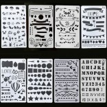 8 in 1 Kaart DIY Album Masking Spray Geschilderd Template Tekening Stencils Schilderen Scrapbooking Card 