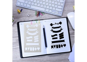 12 in 1 Kaart DIY Album Masking Spray Geschilderd Template Tekening Stencils Schilderen Scrapbooking Card 