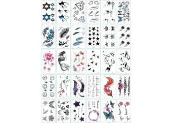 30 stuk Tattoo Sticker Gezicht Hand Mooie Body Art Nep Tatoo Tijdelijke Waterdichte Taty model C