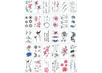 30 stuk Tattoo Sticker Gezicht Hand Mooie Body Art Nep Tatoo Tijdelijke Waterdichte Taty model E