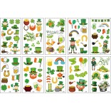 10 stuk Tattoo Sticker Gezicht Hand Cartoon Nep Tatoo Tijdelijke Waterdichte Taty model O St. Patrick's Day