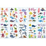 10 stuk Tattoo Sticker Gezicht Hand Cartoon Nep Tatoo Tijdelijke Waterdichte Taty model E Zee