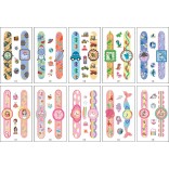 10 stuk Tattoo Sticker Gezicht Hand Cartoon Nep Tatoo Tijdelijke Waterdichte Taty model K Horloge