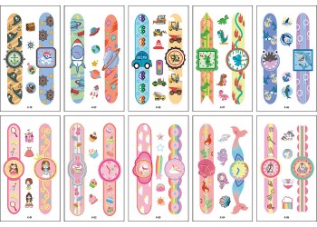 10 stuk Tattoo Sticker Gezicht Hand Cartoon Nep Tatoo Tijdelijke Waterdichte Taty model K Horloge