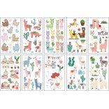 10 stuk Tattoo Sticker Gezicht Hand Cartoon Nep Tatoo Tijdelijke Waterdichte Taty model G Alpaca