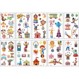 10 stuk Tattoo Sticker Gezicht Hand Cartoon Nep Tatoo Tijdelijke Waterdichte Taty model M Circus