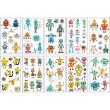 10 stuk Tattoo Sticker Gezicht Hand Cartoon Nep Tatoo Tijdelijke Waterdichte Taty model J Robot